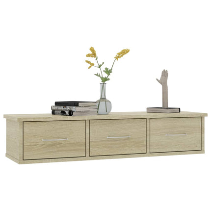 Väggmonterade lådor sonoma-ek 88x26x18,5 cm konstruerat trä