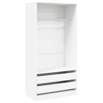 Garderob vit 100x50x200 cm konstruerat trä