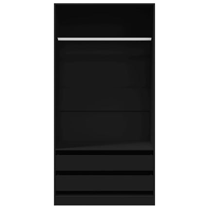 Garderob svart 100x50x200 cm konstruerat trä