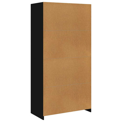 Garderob svart 100x50x200 cm konstruerat trä