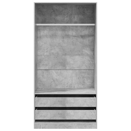 Garderob betonggrå 100x50x200 cm konstruerat trä