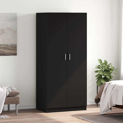 Garderob svart 80x52x180 cm konstruerat trä