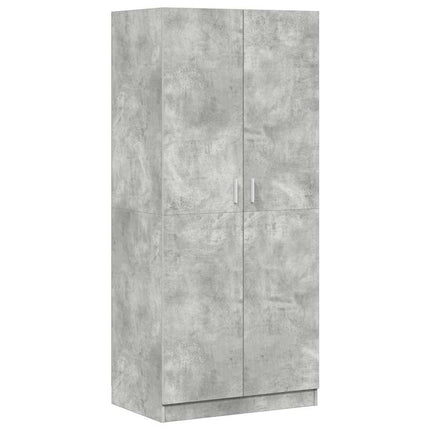 Garderob betonggrå 80x52x180 cm konstruerat trä