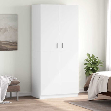 Garderob vit 90x52x200 cm konstruerat trä