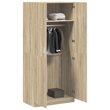Garderob sonoma-ek 90x52x200 cm konstruerat trä