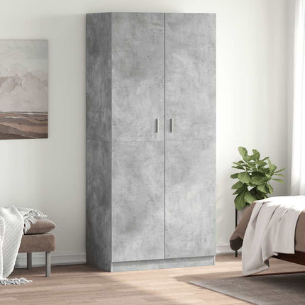 Garderob betonggrå 90x52x200 cm konstruerat trä
