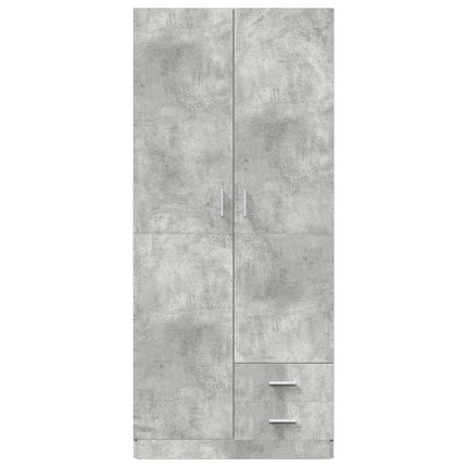Garderob betonggrå 80x52x180 cm konstruerat trä