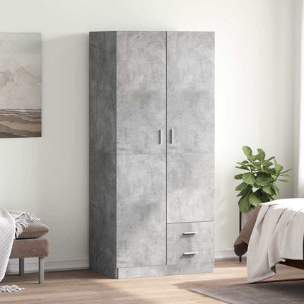 Garderob betonggrå 80x52x180 cm konstruerat trä