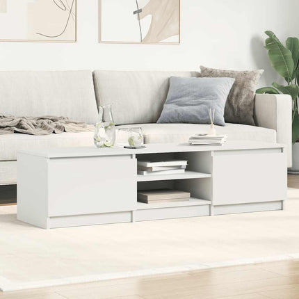 TV-bänk vit högglans 140x40x35,5 cm konstruerat trä