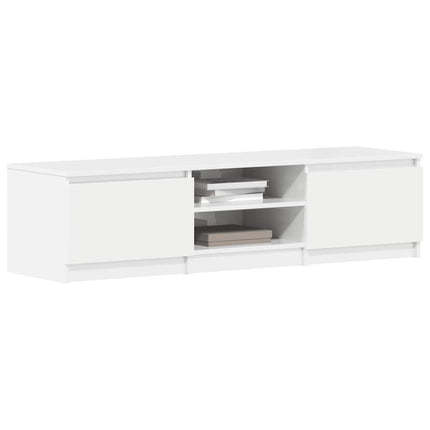 TV-bänk vit högglans 140x40x35,5 cm konstruerat trä