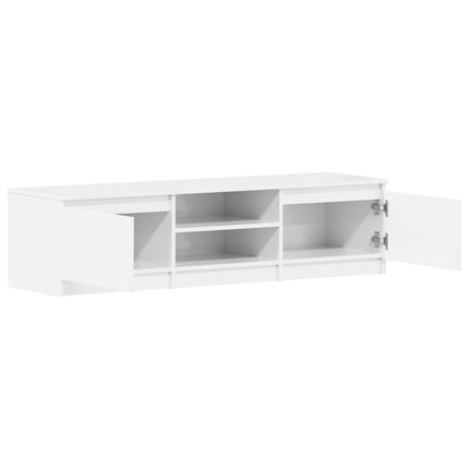 TV-bänk vit högglans 140x40x35,5 cm konstruerat trä