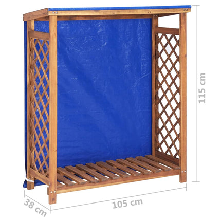 Vedbod 105x38x115 cm massivt akaciaträ