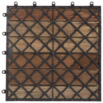 Terrassplattor 10 pcs Grå 30 x 30 cm Akacia Hårdträ