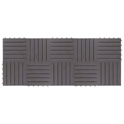 Terrassplattor 10 pcs Grå 30 x 30 cm Akacia Hårdträ
