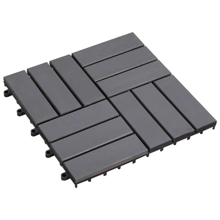 Terrassplattor 10 pcs Grå 30 x 30 cm Akacia Hårdträ