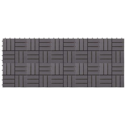 Terrassplattor 10 pcs Grå 30 x 30 cm Akacia Hårdträ