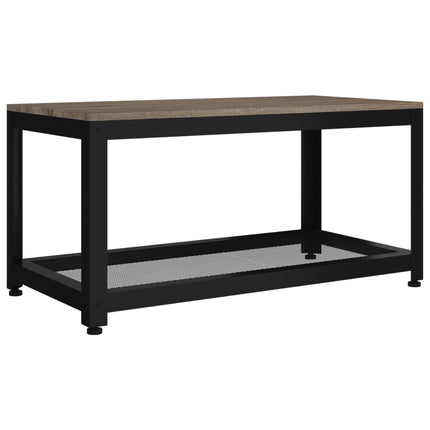 Sidobord grå och svart 90x40x45 cm MDF och järn