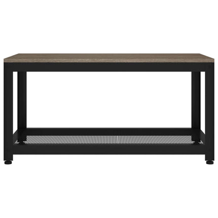 Sidobord grå och svart 90x40x45 cm MDF och järn