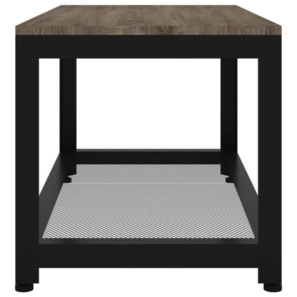 Sidobord grå och svart 90x40x45 cm MDF och järn