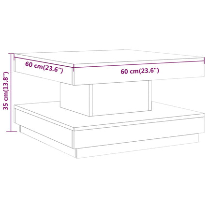 Soffbord ljusbrun 60x60x35 cm MDF
