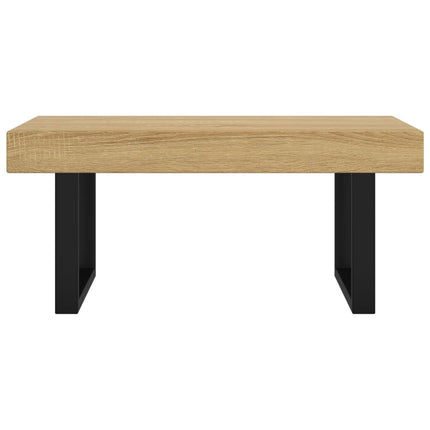 Soffbord ljusbrun och svart 90x45x40 cm MDF och järn