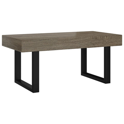 Soffbord grå och svart 90x45x40 cm MDF och järn