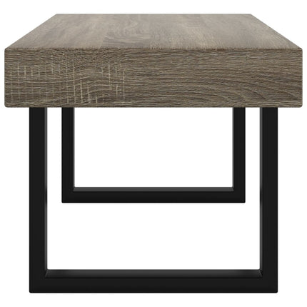 Soffbord grå och svart 90x45x40 cm MDF och järn