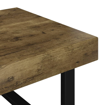 Soffbord mörkbrun och svart 120x60x40 cm MDF och järn