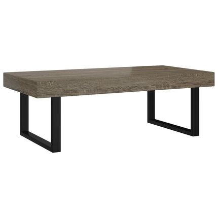 Soffbord grå och svart 120x60x40 cm MDF och järn