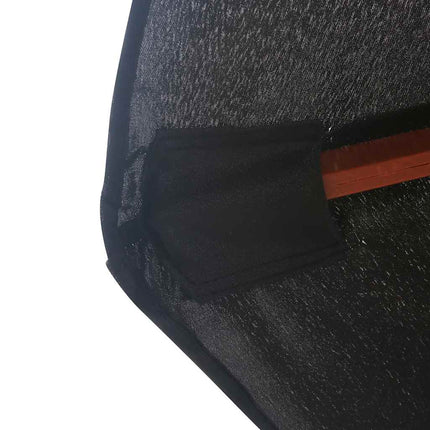 Trädgårdsparasoll med trästång 350 cm svart
