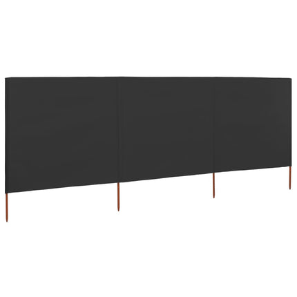 Vindskydd 3 paneler tyg 400x80 cm antracit