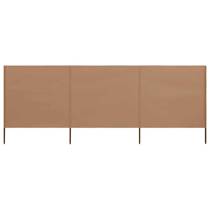 Vindskydd 3 paneler tyg 400x80 cm taupe