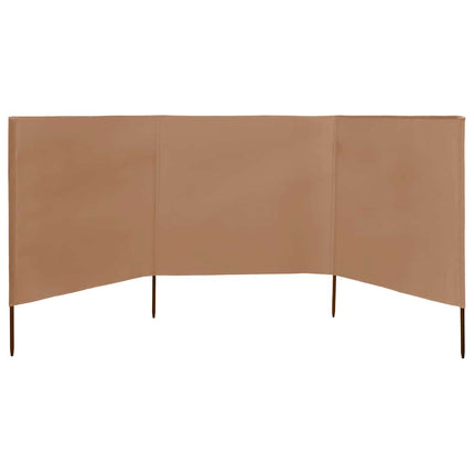 Vindskydd 3 paneler tyg 400x80 cm taupe
