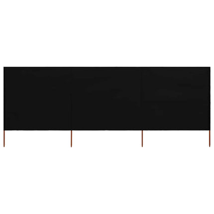 Vindskydd 3 paneler tyg 400x120 cm svart