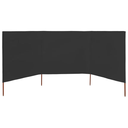Vindskydd 3 paneler tyg 400x160 cm antracit