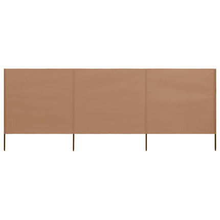 Vindskydd 3 paneler tyg 400x160 cm taupe