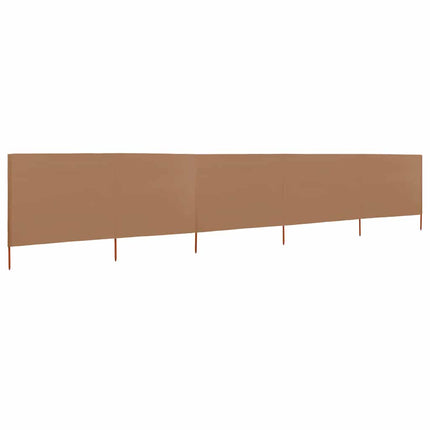 Vindskydd 5 paneler tyg 600x80 cm taupe