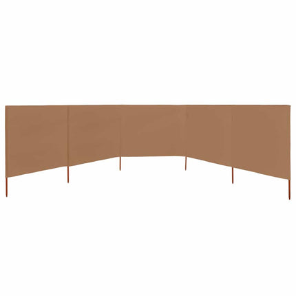Vindskydd 5 paneler tyg 600x120 cm taupe