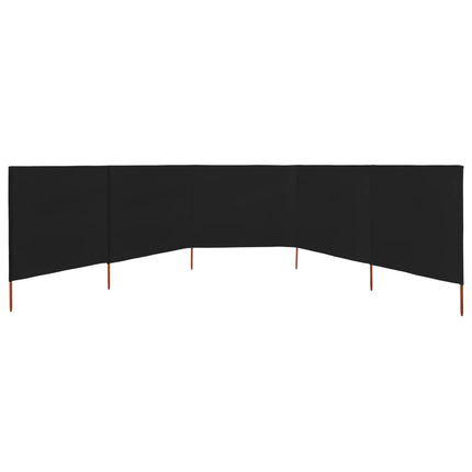 Vindskydd 5 paneler tyg 600x120 cm svart
