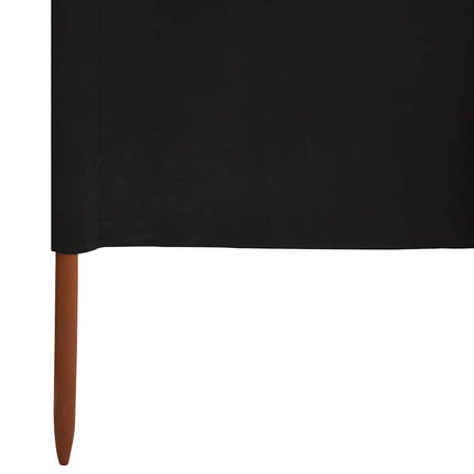 Vindskydd 5 paneler tyg 600x120 cm svart