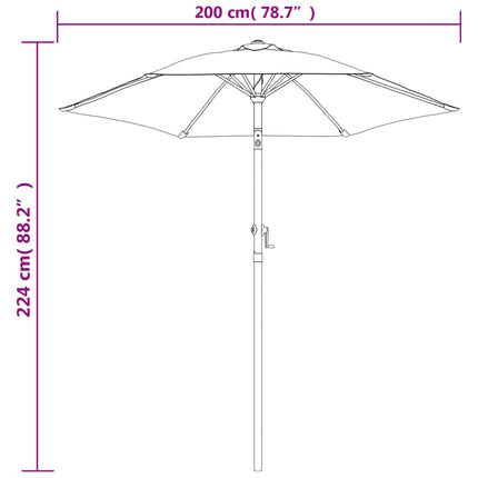 Parasoll grön 200x224 cm aluminium