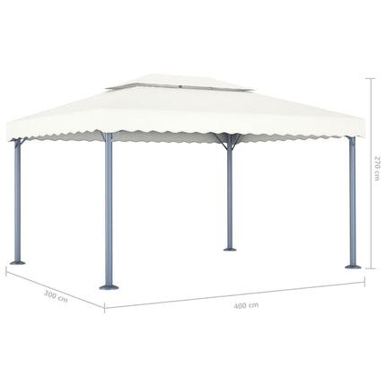 Paviljong 400x300 cm gräddvit aluminium