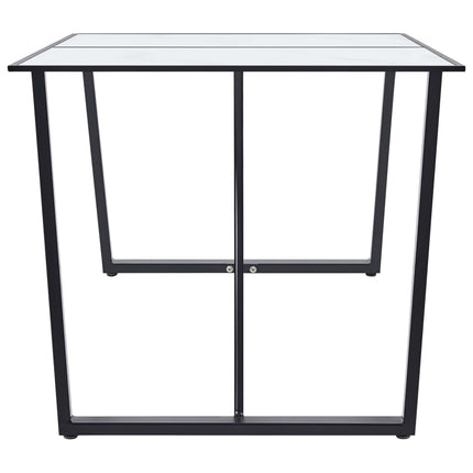 Matbord vit 160x80x75 cm härdat glas
