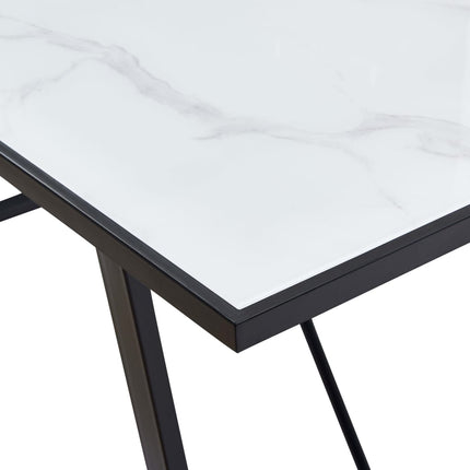 Matbord vit 160x80x75 cm härdat glas