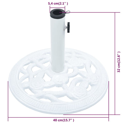 Parasollfot vit 9 kg 40 cm gjutjärn