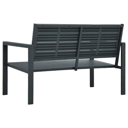 Trädgårdsbänk 120 cm HDPE grå träutseende