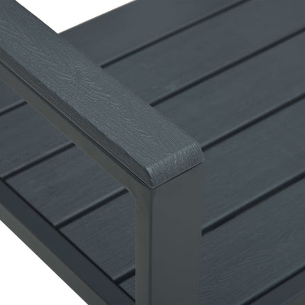 Trädgårdsbänk 120 cm HDPE grå träutseende