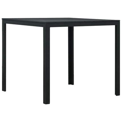 Soffbord svart 78x78x74 cm HDPE träutseende