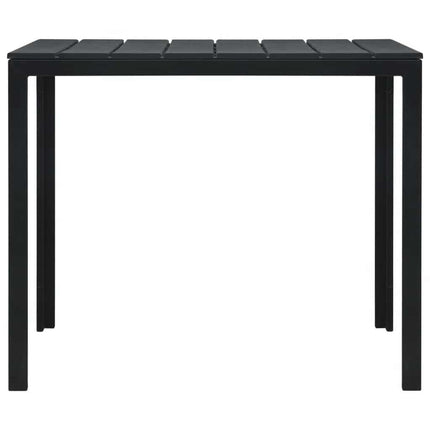Soffbord svart 78x78x74 cm HDPE träutseende