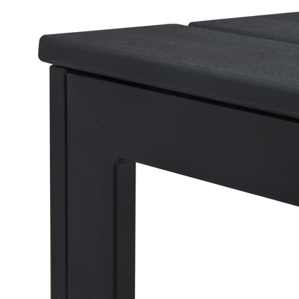 Soffbord svart 78x78x74 cm HDPE träutseende